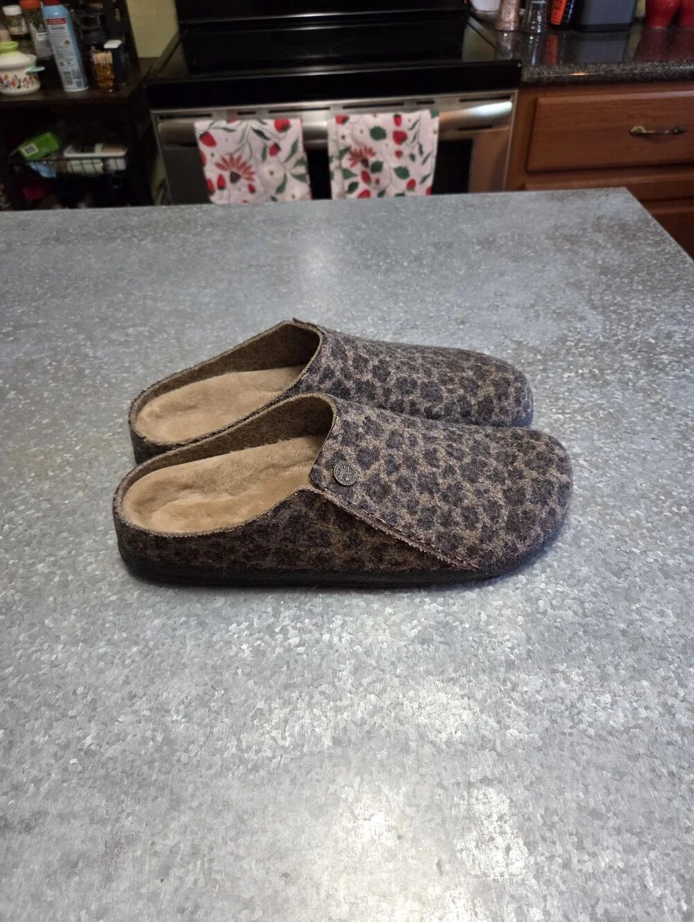 Birkenstock Zermatt Wool Felt Leopard EU Size 41 - Picture 4 of 7